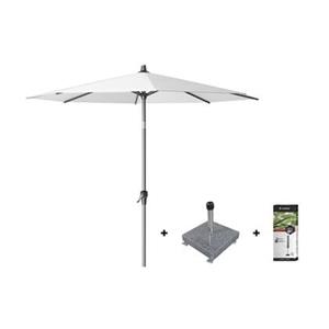 Platinum Riva stokparasol 2,5 m. rond - White met voet en hoes