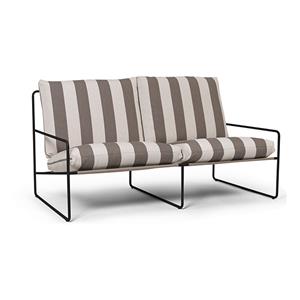 Ferm LIVING-collectie Desert loungbank outdoor 2 zits Stripe Black/Chocolate