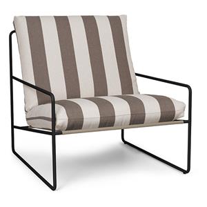 Ferm LIVING-collectie Desert loungstoel outdoor Stripe - Black/Chocolate