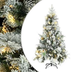 Vidaxl Weihnachtsbaum Mit Leds & Zapfen Beschneit 195 Cm Pvc & Pe