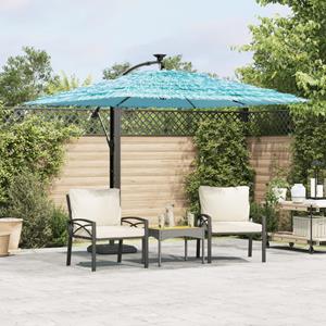 VidaXL Parasol met stalen paal 246x246x230 cm blauw