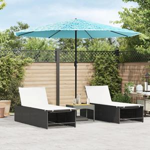 VidaXL Parasol met stalen paal 324x324x247 cm blauw