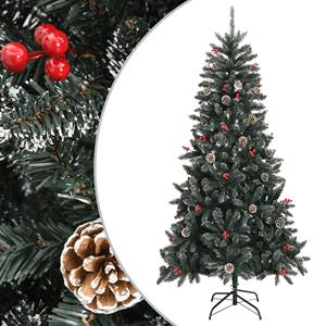 VidaXL Kunstkerstboom met standaard 210 cm PVC groen