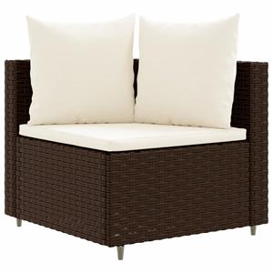 vidaXL 7-delige Loungeset met kussens poly rattan bruin