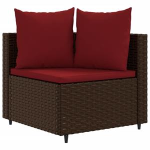 vidaXL 7-delige Loungeset met kussens poly rattan bruin