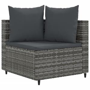 vidaXL 8-delige Loungeset met kussens poly rattan grijs