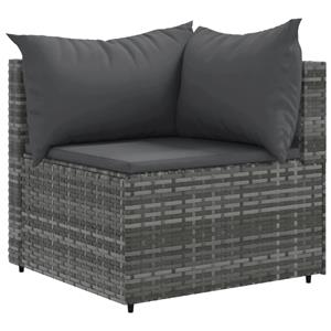 vidaXL 9-delige Loungeset met kussens poly rattan grijs