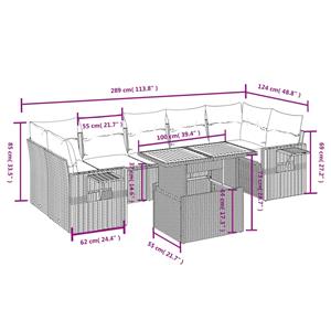 vidaXL 8-delige Loungeset met kussens poly rattan beige