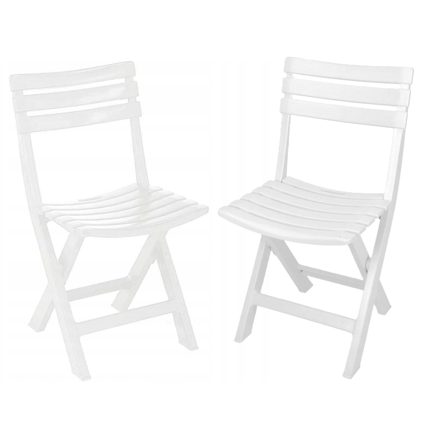 Merkloos Klapstoel voor buiten/binnen - 2x - wit - x 80 cm - stevig kunststof - Bijzet stoelen -