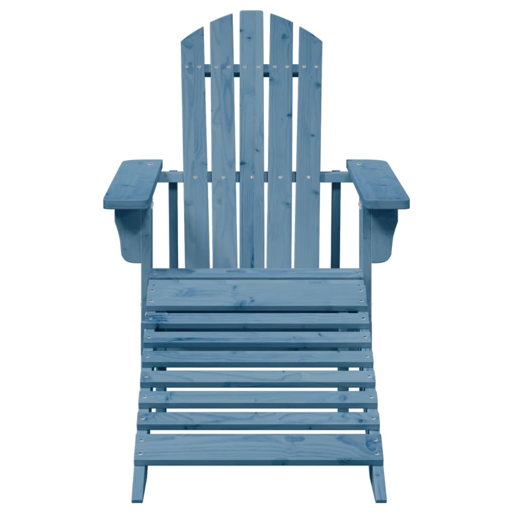 vidaXL Stoel Adirondack met voetenbank massief vurenhout blauw