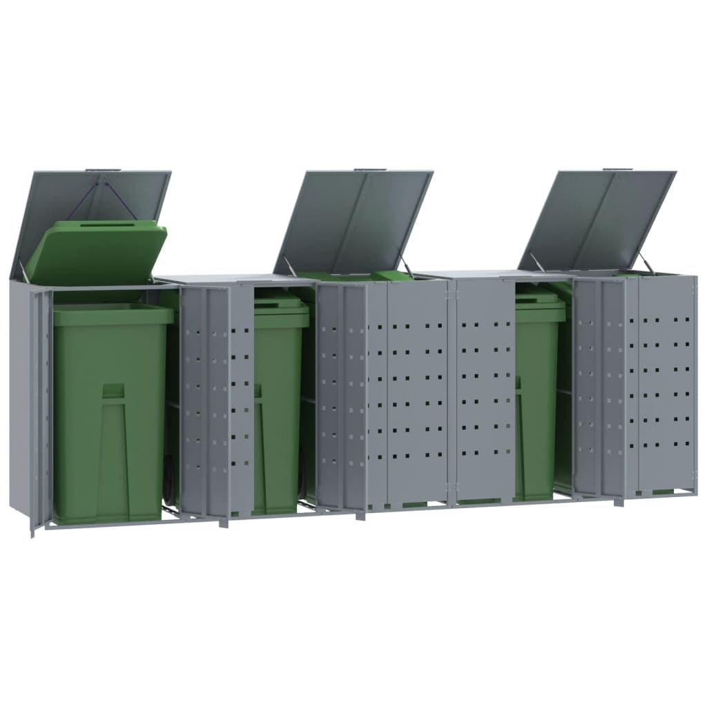 VidaXL Containerberging voor 5 containers 345x79x117 cm staal grijs