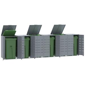 VidaXL Containerberging voor 6 containers 414x79x117 cm staal grijs