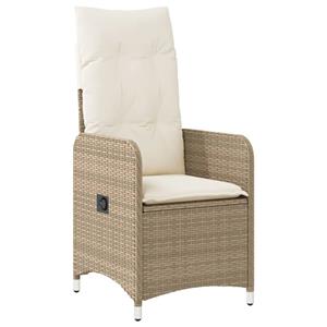 vidaXL 5-delige Bistroset met kussens poly rattan beige