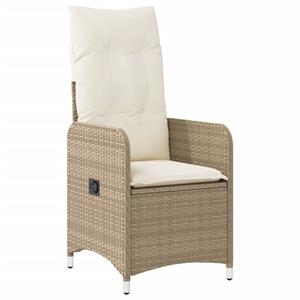 vidaXL 5-delige Bistroset met kussens poly rattan beige