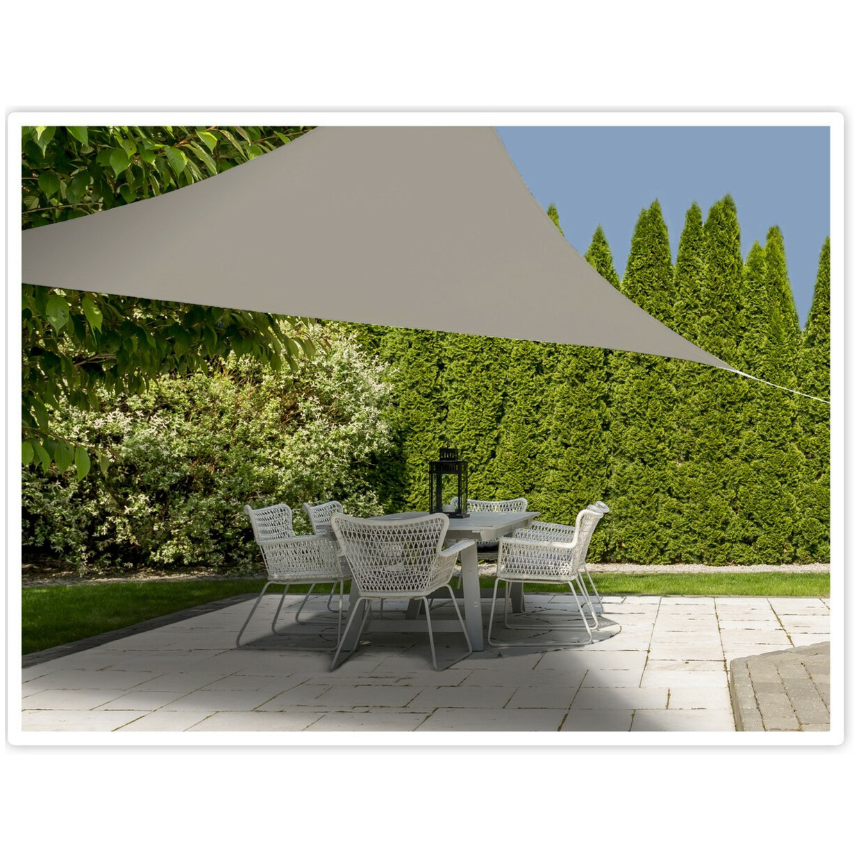 Pro Garden Schaduwdoek/zonnescherm - polyester - zandkleurig - 3 x 3 x 3 meter -