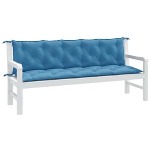 VidaXL Tuinbankkussens 2 st 180x50x7 cm stof gemêleerd blauw