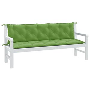 VidaXL Tuinbankkussens 2 st 180x50x7 cm stof gemêleerd groen