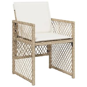 vidaXL 5-delige Tuinset met kussens poly rattan beige