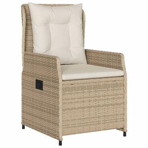 vidaXL 5-delige Tuinset met kussens poly rattan beige