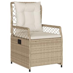 vidaXL 5-delige Tuinset met kussens poly rattan beige