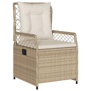 vidaXL 7-delige Tuinset met kussens poly rattan beige