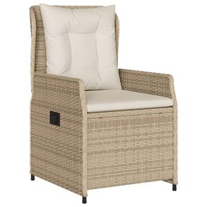 vidaXL 9-delige Tuinset met kussens poly rattan beige