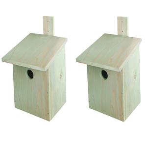 Best for Birds 2x Stuks doe-het-zelf houten vogelhuisjes/nestkasten 23 cm -