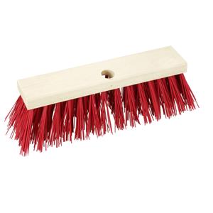 Brumag Bezemkop - Elaston - rood - hout - hard - 30 cm - 24mm - straatbezem/buitenbezem -