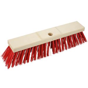 Brumag Bezemkop - Elaston - rood - hout - hard/extra stevig - cm - 24mm - buitenbezem -