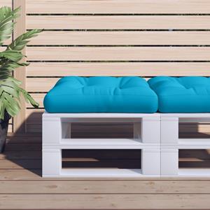 VidaXL Palletkussen 50x50x12 cm stof blauw