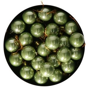 Othmar Decorations kerstballen - 24x st- 3 cm - salie groen - kunststof -