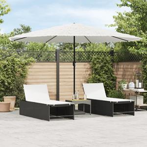 VidaXL Parasol met stalen paal 388x388x248 cm wit