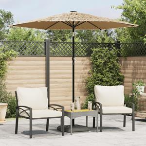 VidaXL Parasol met LED's en stalen paal 223x223x231 cm bruin