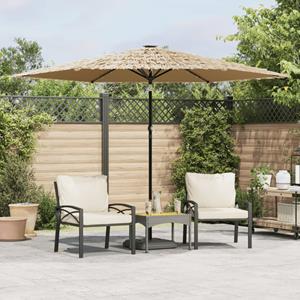 VidaXL Parasol met LED's en stalen paal 288x288x225 cm bruin