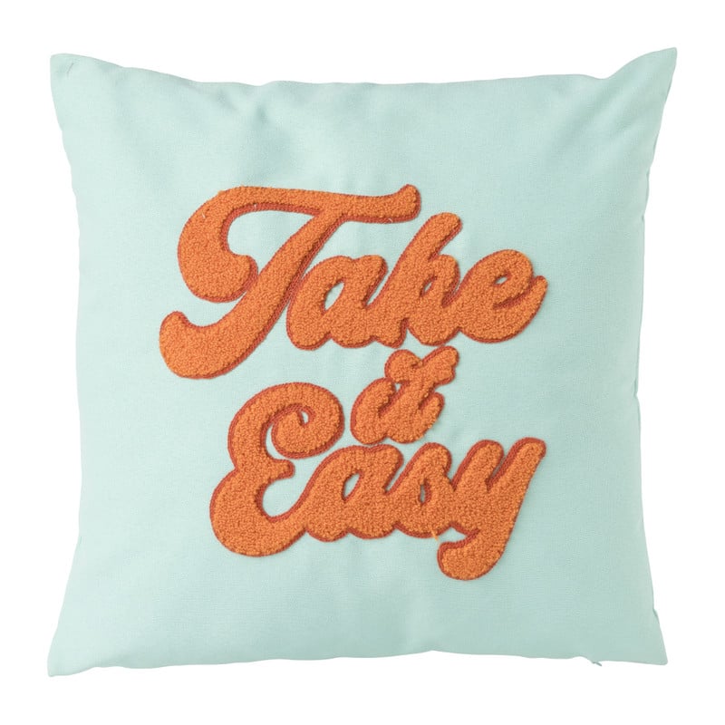 Xenos Kussen take it easy - blauw - 45x45 cm