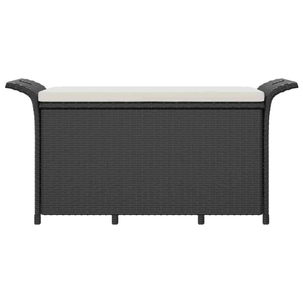 vidaXL Tuinbank met kussen 116x46x57 cm poly rattan zwart