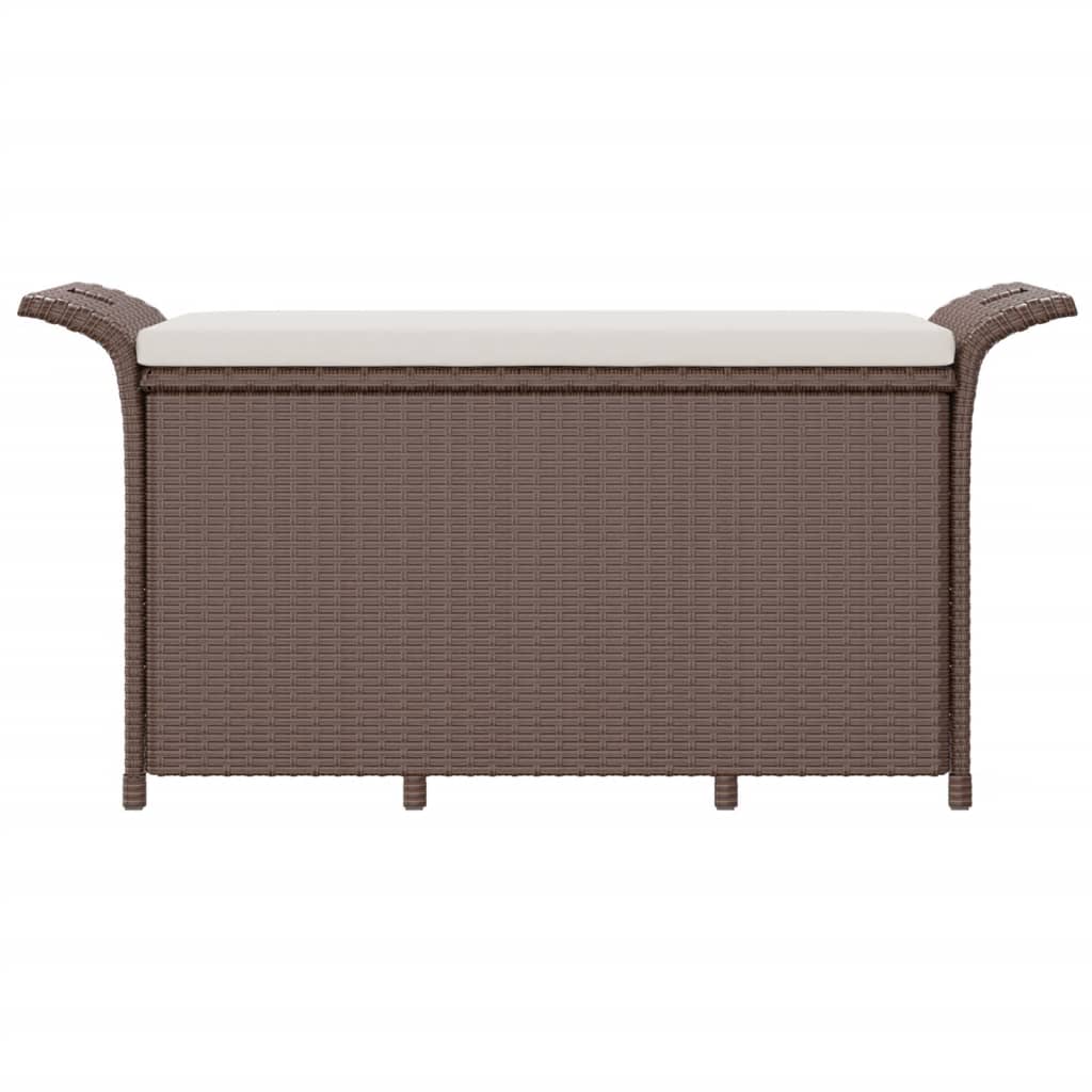 vidaXL Tuinbank met kussen 116x46x57 cm poly rattan bruin