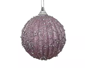 Decoris kerstbal foam 8cm fris lila