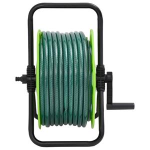 vidaXL Slanghaspel vrijstaand met 50 m slang PVC groen