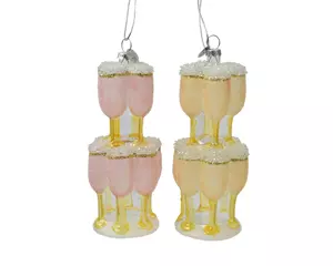 Decoris kerstornament glas cups 13,8cm 