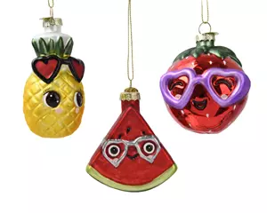 Decoris Kerst Ornament glas fruit 9.2cm