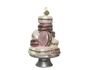 Decoris kerstornament glas 14cm multi