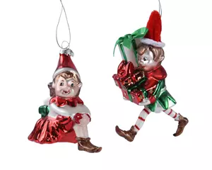 Decoris kerstornament glas kinderen 13,7cm