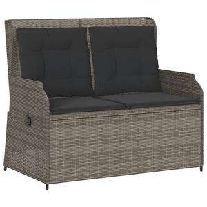 vidaXL 3-delige Loungeset met kussens poly rattan grijs