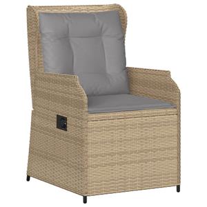 vidaXL 5-delige Loungeset met kussens poly rattan beige