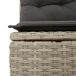 vidaXL 8-delige Loungeset met kussens poly rattan lichtgrijs