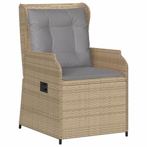 vidaXL 5-delige Loungeset met kussens poly rattan beige