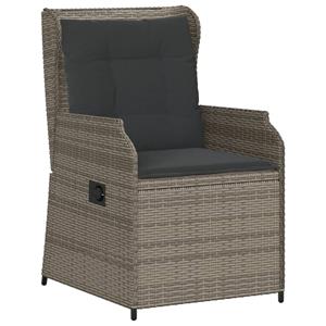 vidaXL 5-delige Loungeset met kussens poly rattan grijs