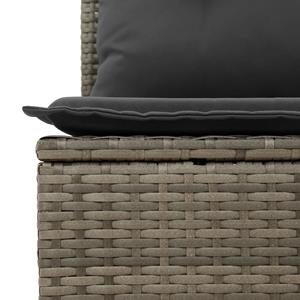 vidaXL 10-delige Loungeset met kussens poly rattan lichtgrijs