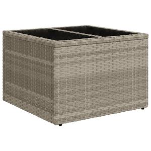 vidaXL 10-delige Loungeset met kussens poly rattan lichtgrijs